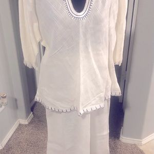 White 2 piece African dress